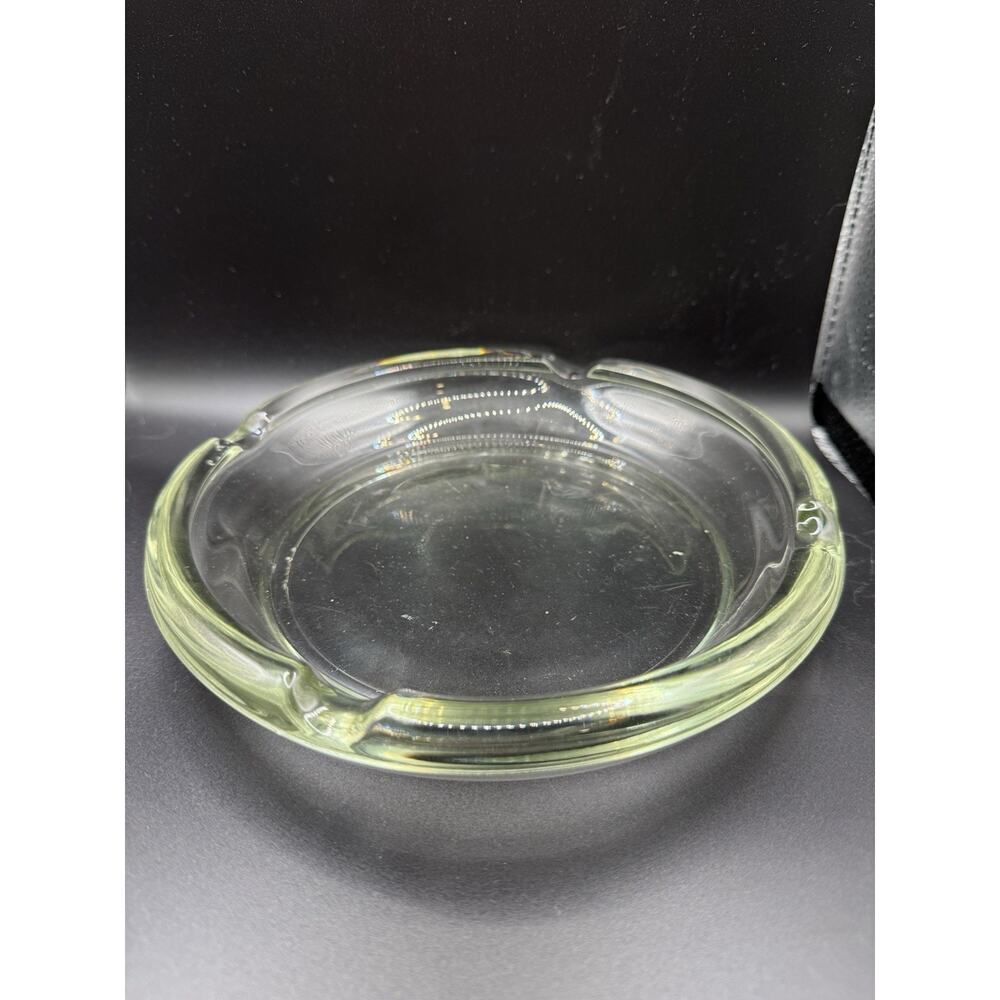 Large 8" Vintage Glass Ashtray Clear